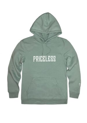 Priceless Letter Hoodie Teal x White