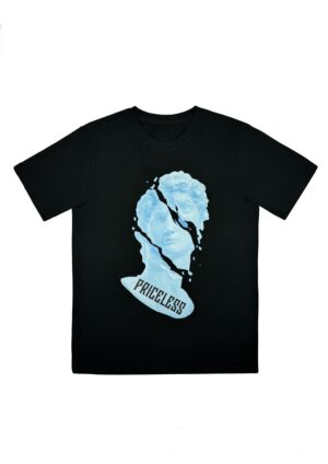 Split Statue Face Tee Blue x Black